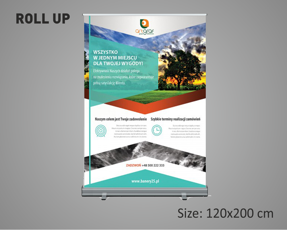 Roll up banner (120×200 cm)
